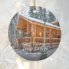Foto Erste Weihnachten Neue Zuhause Weiße Schrift  Keramik Ornament