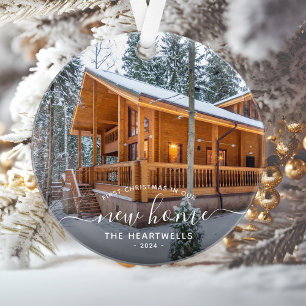 Foto Erste Weihnachten Neue Zuhause Weiße Schrift  Ornament