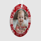 Foto Erste Weihnachtszeit Klassisches rustikales M Ornament (Vorderseite)