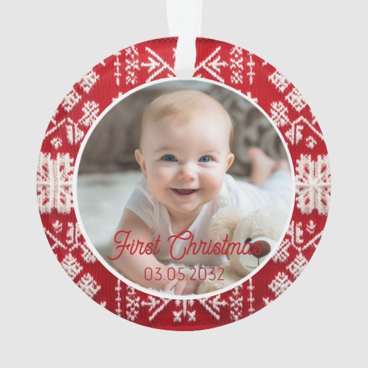 Foto Erste Weihnachtszeit Klassisches rustikales M Ornament (Rückseite)