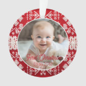 Foto Erste Weihnachtszeit Klassisches rustikales M Ornament (Vorderseite)