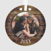 Foto Erste Weihnachtszeit Mr. & Mrs. Double Sided Ornament (Rückseite)