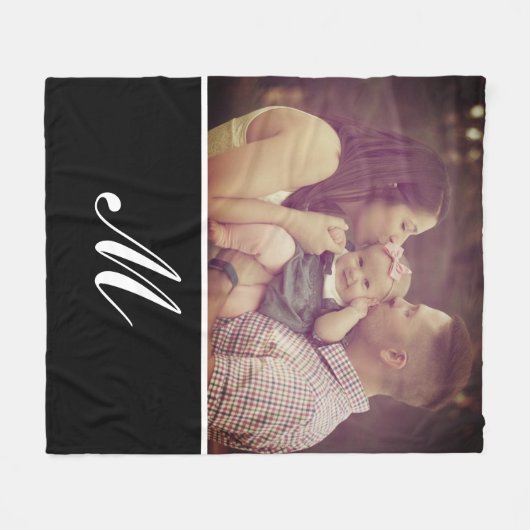 Foto Erstellen Sie Ihre eigene Monogramm-Initial-b Fleecedecke (Vorderseite (Horizontal))