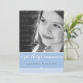 FOTO ERSTER HOLZ KOMMUNIKATION Schönes Blau Einladung (Stehend Vorderseite)