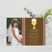 Foto-erster Kommunions-EinladungChalice Einladung (Stehend Vorderseite)