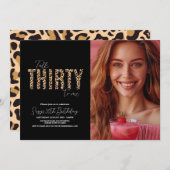 Foto erzählt 30 mit mir Leopard Weibchen Geburtsta Einladung (Vorne/Hinten)
