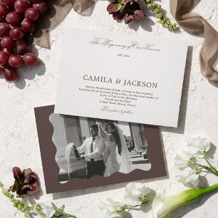 Foto Espresso Braune Hochzeit Einladung