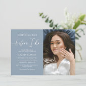 Foto etwas Blaues, bevor ich Brautparty mache Einladung (Stehend Vorderseite)