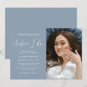 Foto etwas Blaues, bevor ich Brautparty mache Einladung (Vorne/Hinten)