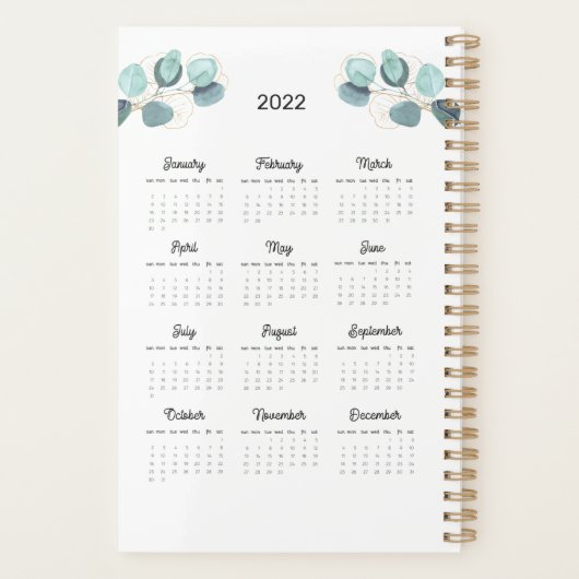 Foto Eucalyptus 2022 Kalender Personalisierter Pla Planer (Rückseite)