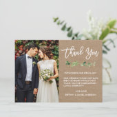 Foto Eucalyptus Kraft Dankeskarte (Stehend Vorderseite)