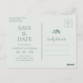 Foto Eucalyptus Save the Date Postkarte (Rückseite)