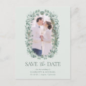 Foto Eucalyptus Save the Date Postkarte (Vorderseite)