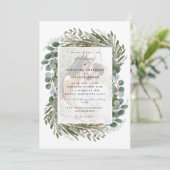 Foto Eucalyptus White Wedding Einladung (Stehend Vorderseite)