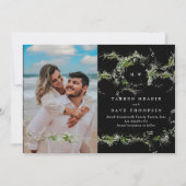Foto Eucalyptus Wreath Monogram Premium Black Save The Date (Rückseite)
