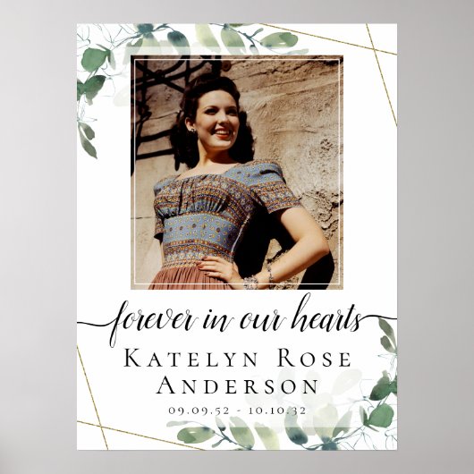 Foto Eukalyptus Begräbniszeichen Poster (Vorne)