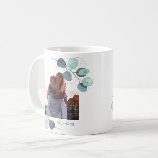 Foto Eukalyptus Botanisch Personalisiert Kaffeetasse (Vorderseite Links)