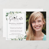 Foto Eukalyptus Graduation Party Einladung (Vorne/Hinten)