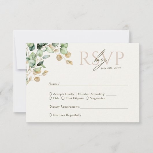 Foto Eukalyptus Greenery Wedding RSVP (Vorderseite)