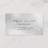 Foto-Event-Makeup Künstlerleder Silver Grau Visitenkarte (Rückseite)