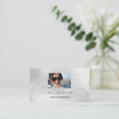 Foto-Event-Makeup Künstlerleder Silver Grau Visitenkarte (Stehend Vorderseite)