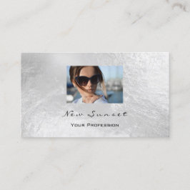 Foto-Event-Makeup Künstlerleder Silver Grau Visitenkarte