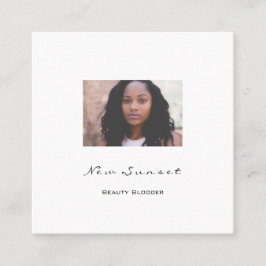 Foto Event Planner Blogger Weiß einfach modern Quadratische Visitenkarte