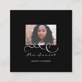 Foto Event Planner Blogger Weiß Einfach Rose Quadratische Visitenkarte