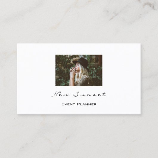 Foto Eventplaner Hochzeit Weiß einfach Visitenkarte (Vorderseite)