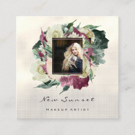 Foto Eventplaner Makeup Artist Greenerie Quadratische Visitenkarte