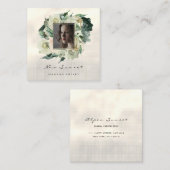 Foto Eventplaner Makeup Fotograf Grüne Quadratische Visitenkarte (Vorne/Hinten)