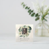 Foto Eventplaner Makeup Fotograf Grüne Quadratische Visitenkarte (Stehend Vorderseite)