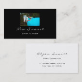 Foto Eventplaner Schwarz-weiß Elegante Moderne Visitenkarte (Vorne/Hinten)