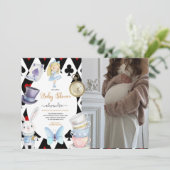 Foto Fairy Alice im Wunderland Babydusche Einladung (Stehend Vorderseite)