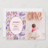 Foto Fairy Erster verzauberter Wald 1. Geburtstag Einladung (Vorderseite)