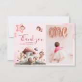 Foto Fairy First Girl's 1. Geburtstag Dankeskarte (Vorderseite)