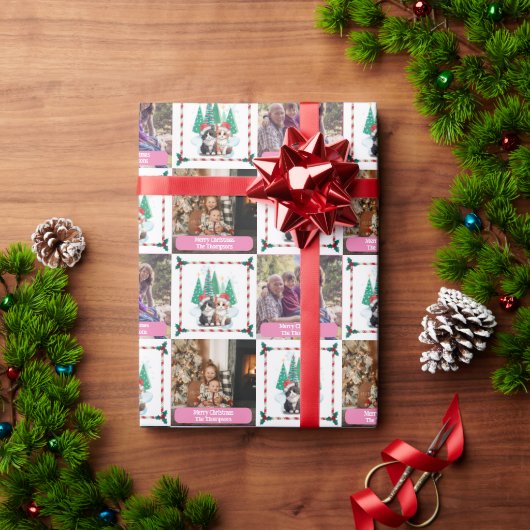 Foto Familie Katzen Weihnachtsbaum Moderne Geschenkpapier (Feiertagsgeschenk)