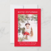 Foto Familie Stilvolle Minimalistische Weihnachtsk Dankeskarte (Vorderseite)