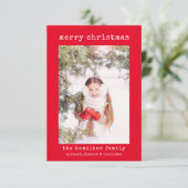 Foto Familie Stilvolle Minimalistische Weihnachtsk Dankeskarte (Stehend Vorderseite)