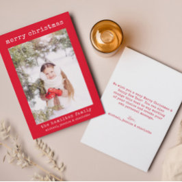 Foto Familie Stilvolle Minimalistische Weihnachtsk Dankeskarte