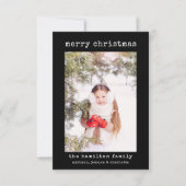 Foto Familie Stilvolle Minimalistische Weihnachtsk Dankeskarte (Vorderseite)