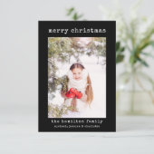 Foto Familie Stilvolle Minimalistische Weihnachtsk Dankeskarte (Stehend Vorderseite)