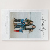 Foto Familie Typografie einzigartig personalisiert Puzzle (Horizontal)
