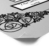 Foto Familienbaum Rose Zeichnend Grenze auf Grau Poster (Ecke)