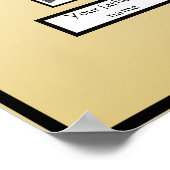 Foto Familienbaum Schwarze Grenze auf gelber Breit Poster (Ecke)