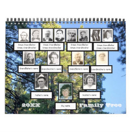Foto Familienbaum Zwölf Foto Hintergrundkalender Kalender