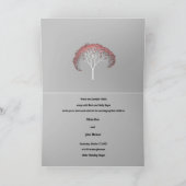 Foto Familienbaume Rosa Fraktal Baum Grau Karte (Innenseite)