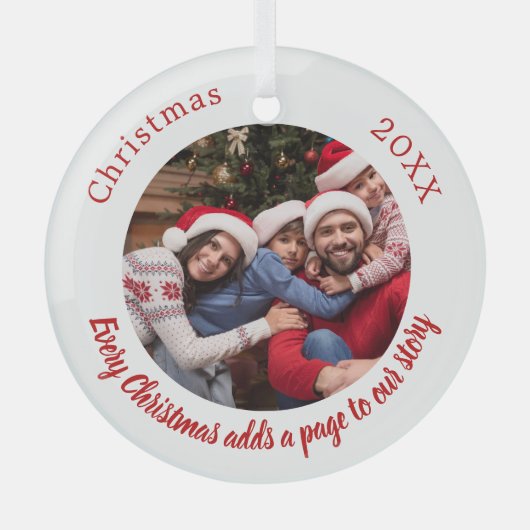 Foto Familiengeschichte Zitat Weihnachten Ornament Aus Glas (Vorderseite)