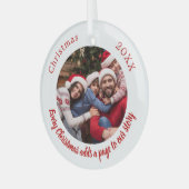 Foto Familiengeschichte Zitat Weihnachten Ornament Aus Glas (Vorderseite links)