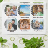 Foto Familienjahr Galerie 12 Bilder Personalisiert Geschirrtuch (Gefaltet)